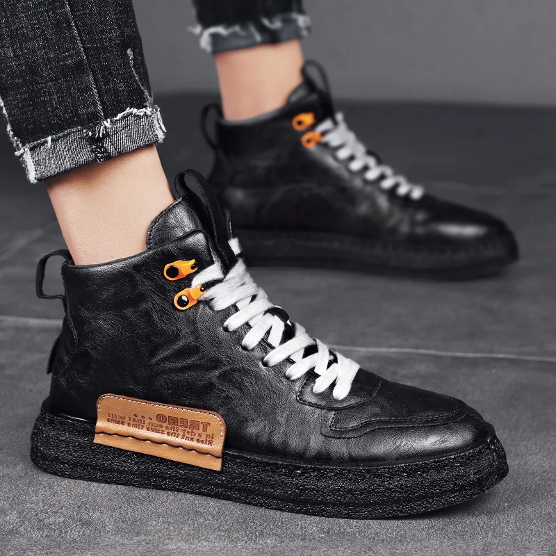 

New Trend High Top Board Shoes Casual Shoes Men's Platform Fashion Sneakers Platform Shoes Loafers Men Basic Footwear