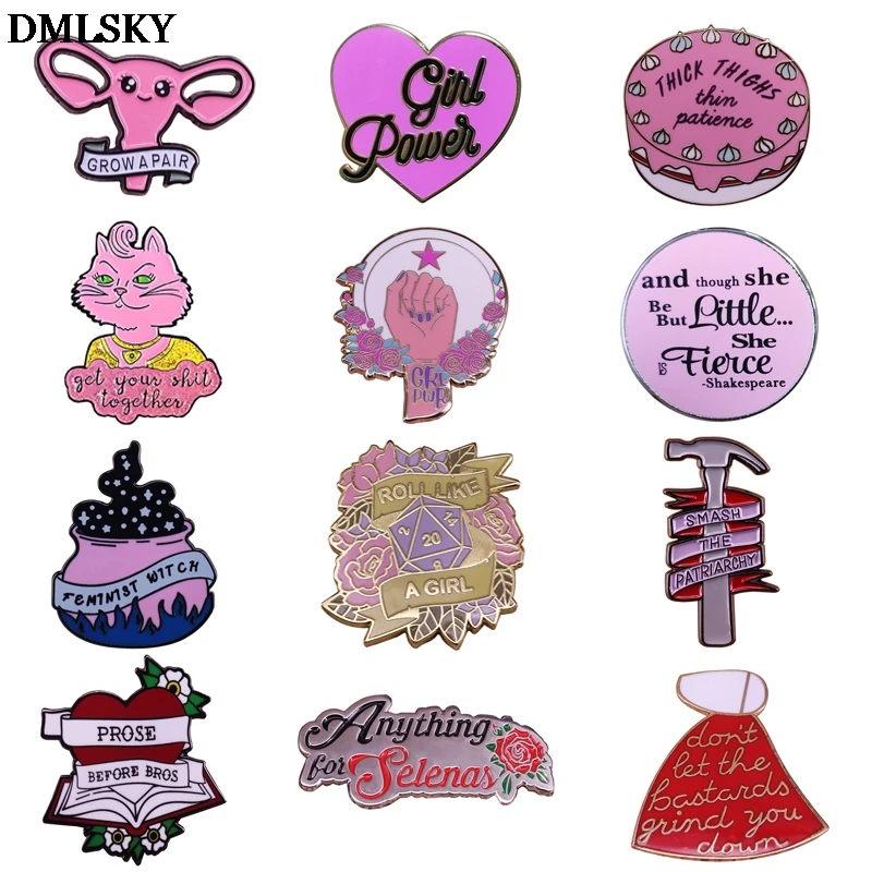 DMLSKY аниме милые металлические эмалированные булавки и броши для женщин мужчин