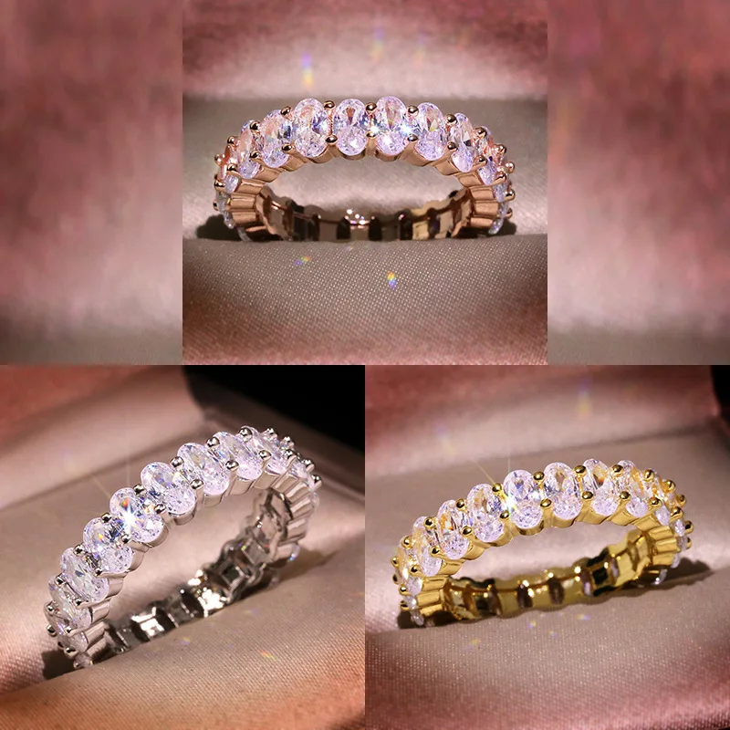 Роскошное кольцо Eternity Promise AAAAA cz обручальное кольца для женщин ювелирные изделия