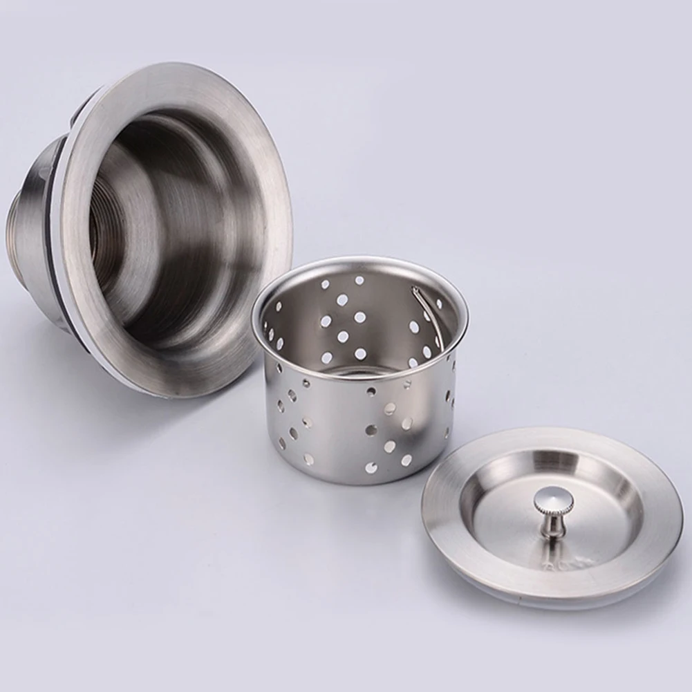 

Strainer Drain Basket Stainless Steel Water Sink Basket Strainer Stopper Waste Plug Sink Filter Waste Plug Garbage Stopper