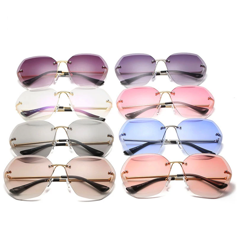 

Frameless Sunglasses Women Vintage Design Pink UV400 Sunglasses Ladies oculos de sol feminino
