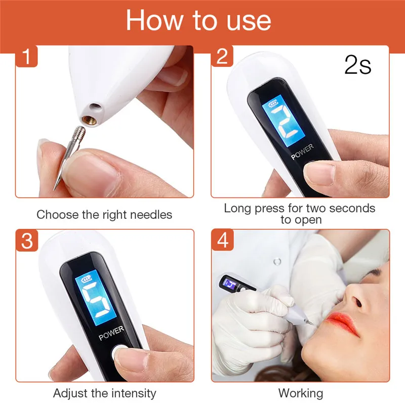 LCD Plasma Pen Laser Tattoo Mole Removal Machine Face Care Skin Tag Freckle Wart Dark Spot Remover LED Lighting | Инструменты