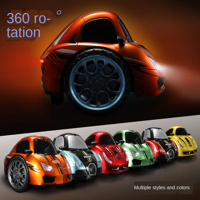 Q Version Remote Control Car Children Toy 360 ° Rotation Drift RC Double Wheel Stunt Model Fall Resistant | Игрушки и хобби
