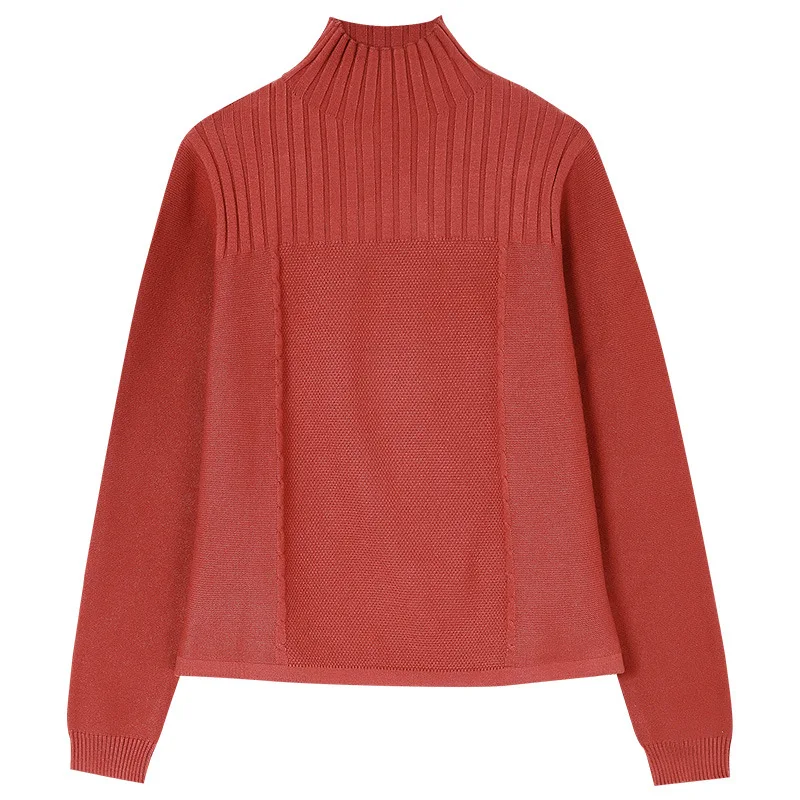 

Solid color Pullover turtleneck neck sweater for women early spring 2021 new Korean casual sweater for women Large size M L XL