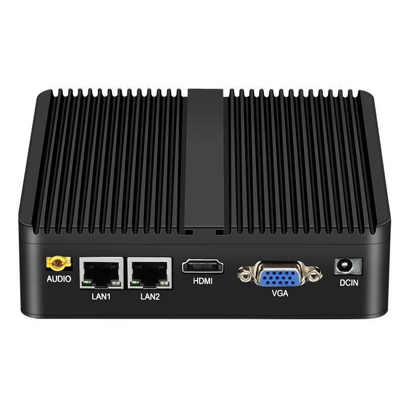 XCY безвентиляторный мини ПК Intel Celeron J4125 четырёхъядерники Dual LAN порт Gigabit Ethernet 2x RS 232