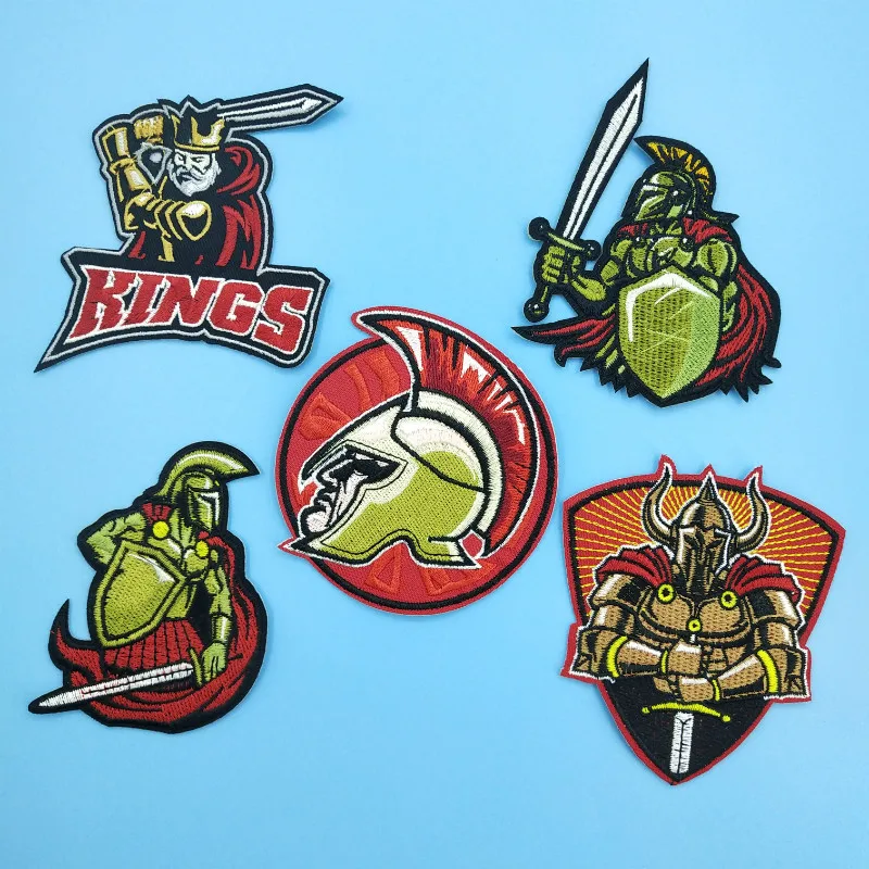 Европейская стильная вышитая термонаклейка на шлем в стиле древнего воина