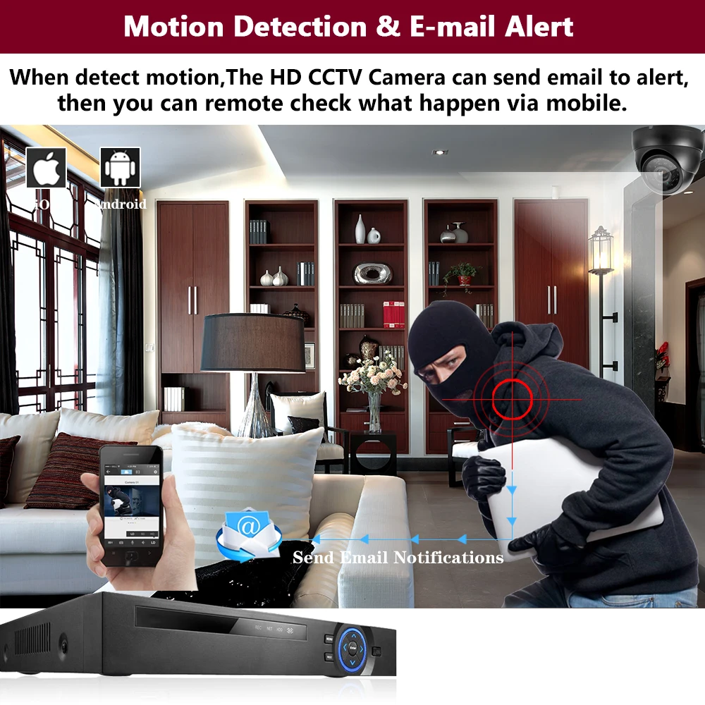 

5MP Onvif CCTV Analog Dome Camera AHD Outside Security Camera with Motion Sensor Face Detection Video Surveillance System 2MP