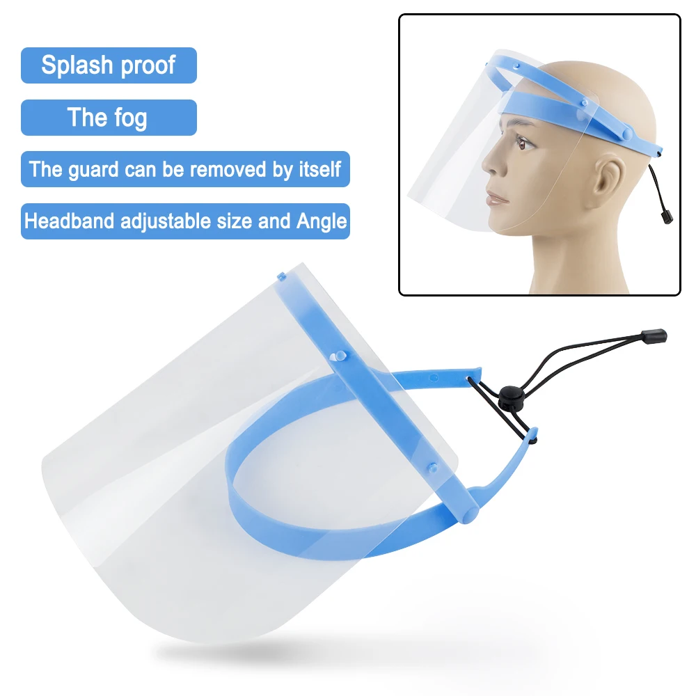 

Dental Full Face Frame Shield Adjustable 10 Plastic Protective Film visors