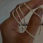 Женское Ожерелье-чокер серебристого цвета, элегантное ожерелье до ключиц Вечерние вечернее и Свадебное Ювелирное Украшение, 2022