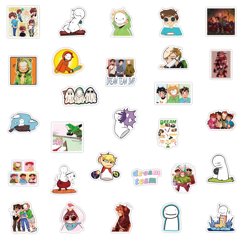 Pegatinas de grafiti con dibujos animados para ni&ntilde;os, calcoman&iacute;as impermeables de Anime Dream, Smp, bricolaje, para equipaje, guitarra, port&aacute;til, nevera, DIY, 10/30/50 Uds.-4