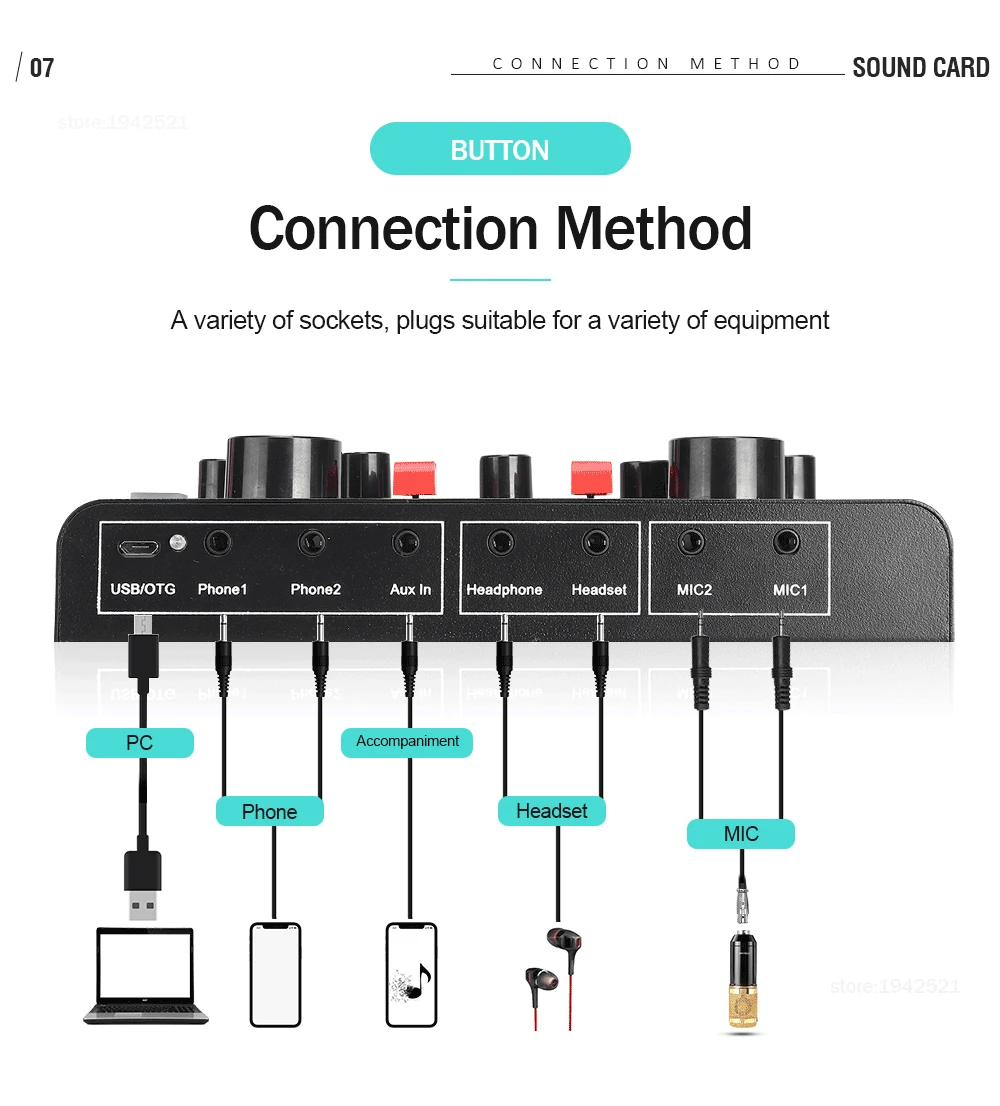 Конденсаторный микрофон BM800 звуковая карта V9X PRO Миксер для игр DJ набор прямой