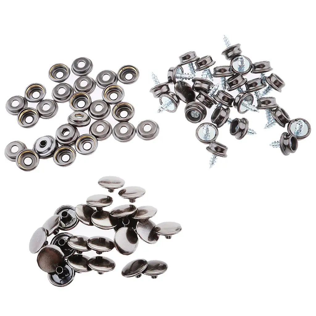 

75Pcs Boat Marine Canvas Cover Snap Fasteners 3/8" Screw Stud Button Socket