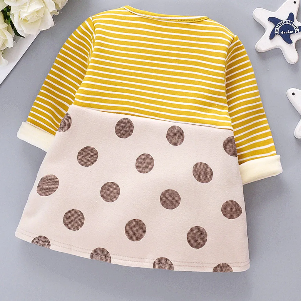 Fashion Newborn Infant Baby Dress Girl Winter Coats Jacket Thick Snowsuit Hoodie Fleece O-neck Cotton Blend Baju Bayi | Детская одежда