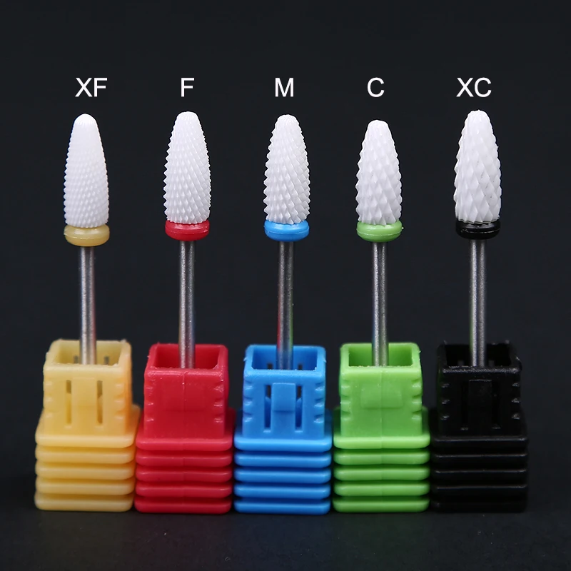 3/32'ɻullet Ceramic Nail Drill Bit Rotate Burr Milling Cutter For Manicure Pedicur Tools Electric Accessories 5Sizes - купить по