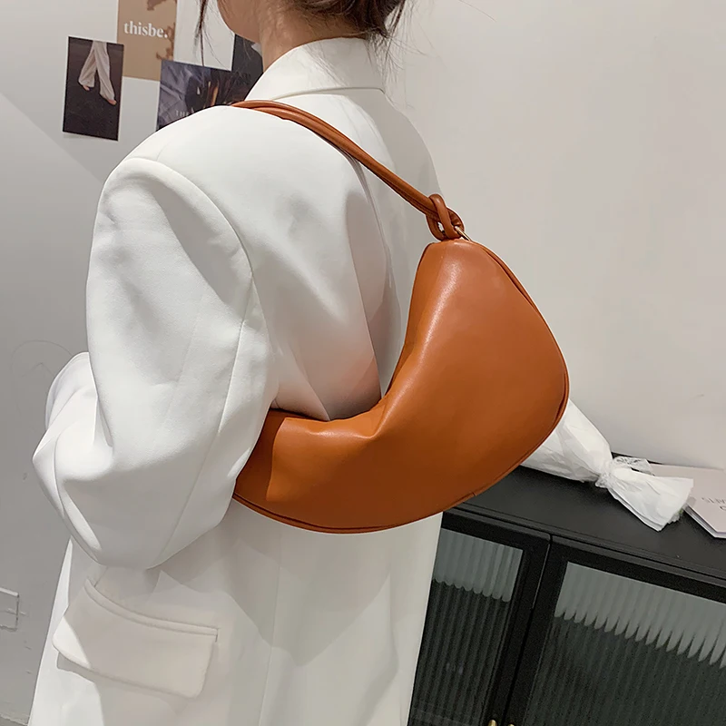 

FUNMARDI Lady Small Tote Shoulder Bags Solid Color Crossbody Bags High Quality Underarm Bag Casual Half Moon Female Bag WLHB2391