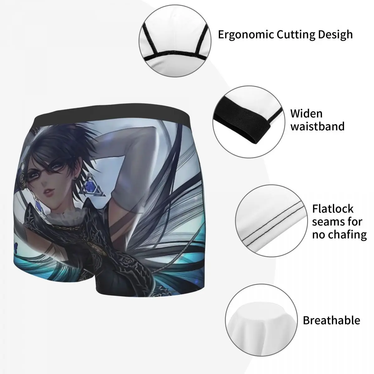 Трусы Bayonetta мужские хлопковые пикантное нижнее белье шорты с крыльями бабочки