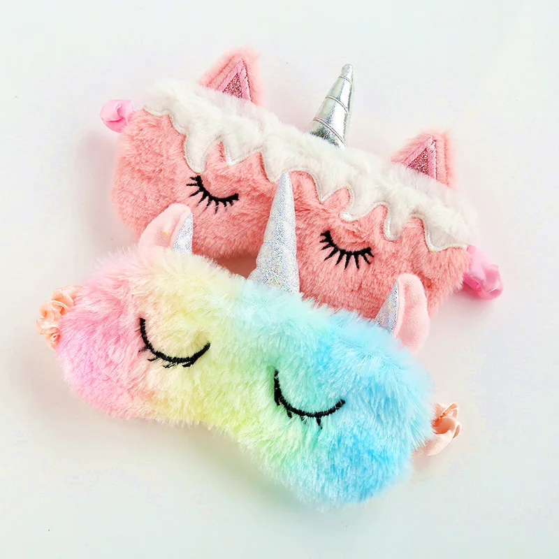 2021 Рождественская маска для глаз в виде единорога мультяшная сна плюшевая
