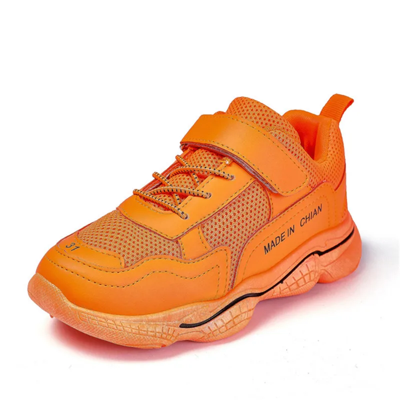 Orange Tenis Masculino; детская обувь; кроссовки для девочек; Basket Enfant Kinder Schoenen Sapatilha Infantil Menina ayakaabi; детская парусиновая обувь - Цвет: Orange