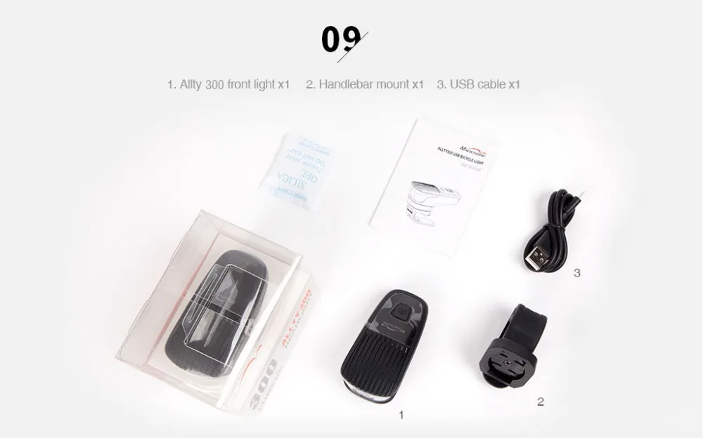 Magicshine ALLTY 300 Mrico-велосипедный, зарядка от USB Light XP-G2 max 300 люмен передний свет велосипеда с 1200 мАч встроенный аккумулятор