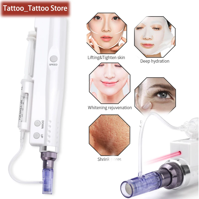 

Portable Skin Injector Pen Water Mesotherapy Meso gun Vital Acid Injection Microneedle Reduce Sagging Skin Care Device Home Use