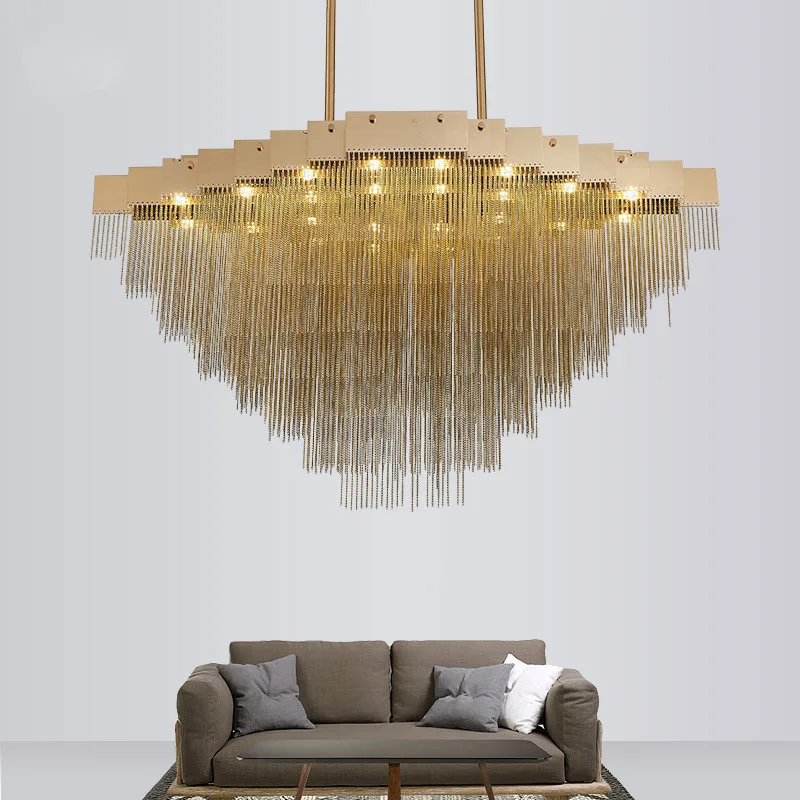 Post современные золото Сталь кисточкой G9 светодиодные подвесные светильники