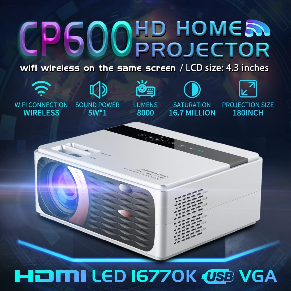 UNIC CP600 светодиодный проектор 8000 Люмен 4K 1080P Full HD HDMI wifi Bluetooth lcd домашний кинотеатр