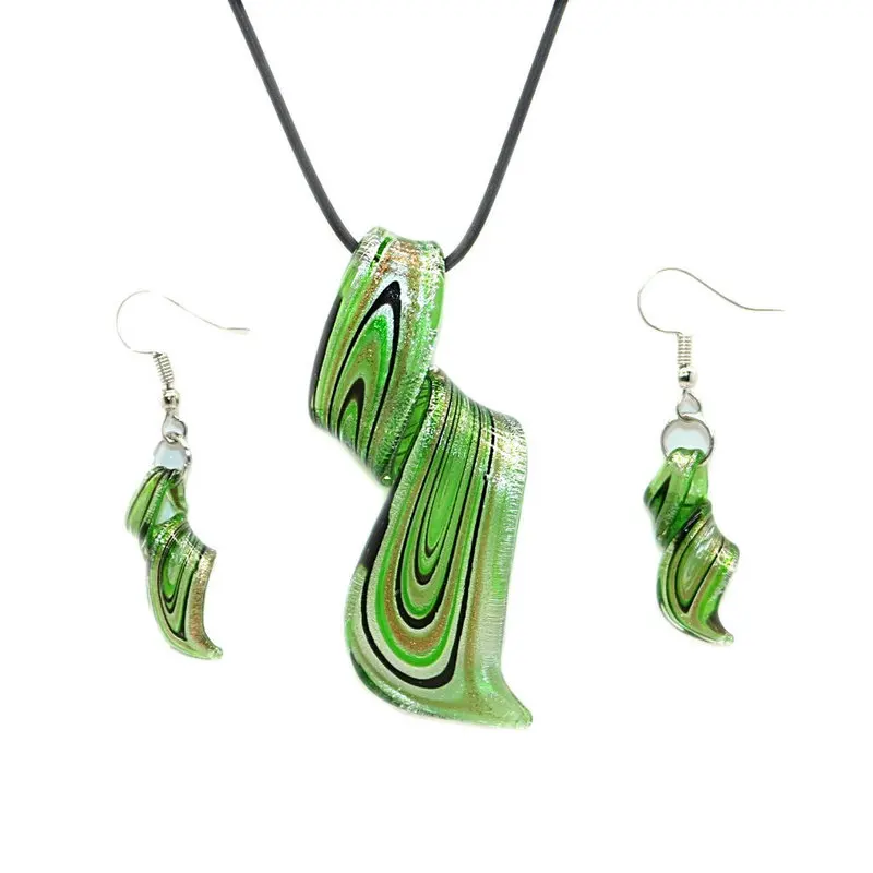 Подвеска-кинжал в этническом стиле из муранского стекла набор сережек и ожерелий