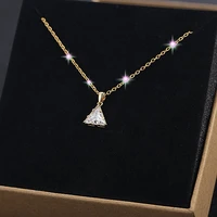 plated 14k gold pendant necklace geometric fashion jewelry charms chain aaa zircon summer regalos para mujer women gift