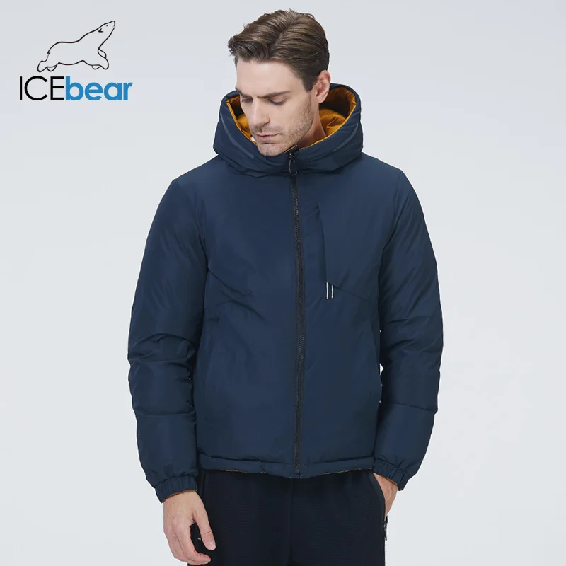 

ICEbear 2021 новая мужская короткая куртка зимняя мужская куртка двусторонняя теплая куртка брендовая мужская одежда MWD21819I