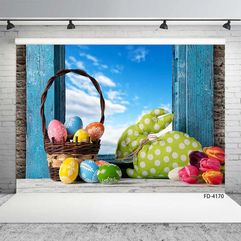 Пасхальные яйца корзина ткань кролик фон для фотосъемки индивидуальные фоны