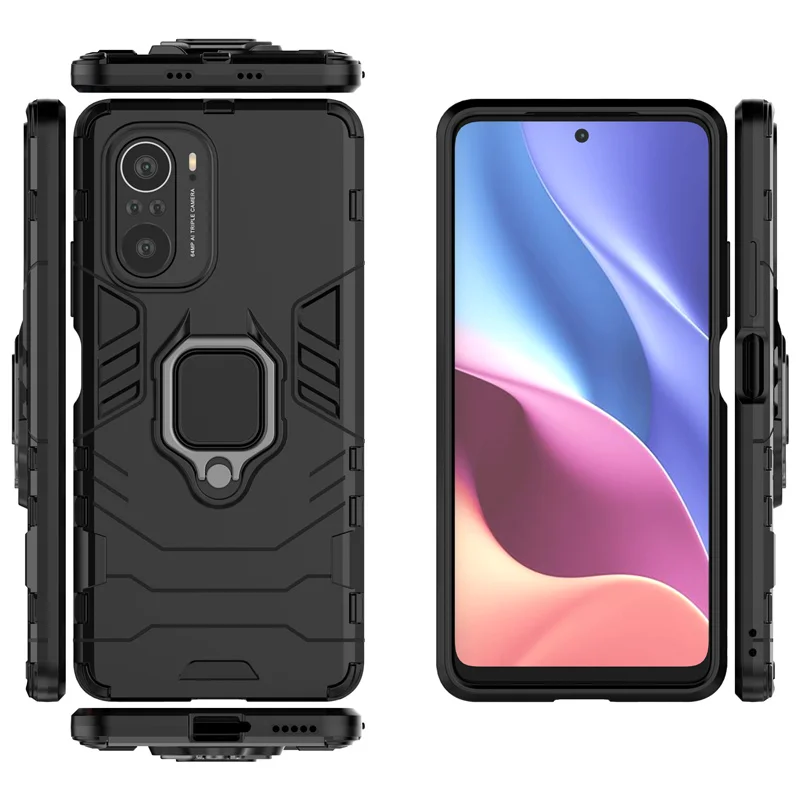 Чехол для Xiaomi Poco F3 с подставкой на магнитном притяжении и полным защитным краем X3 Pro.
