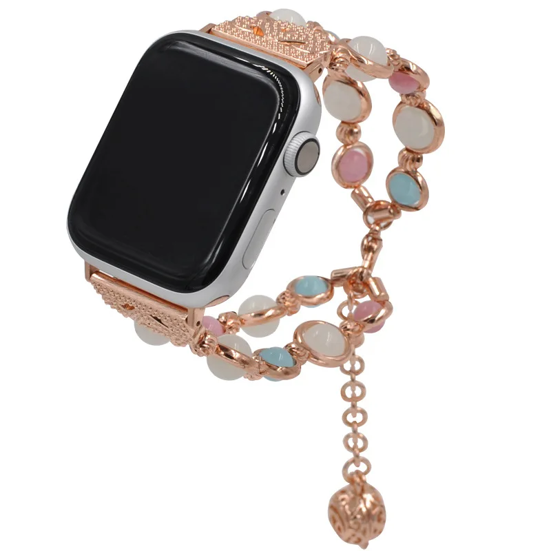 Rose Gold Ремешок для Apple Watch серии 1 2 3 4 светящийся сменный ремешок для часов Ремешок для Apple iWatch 38 мм 42 мм 40 мм 44 мм - Цвет ремешка: Rose Gold