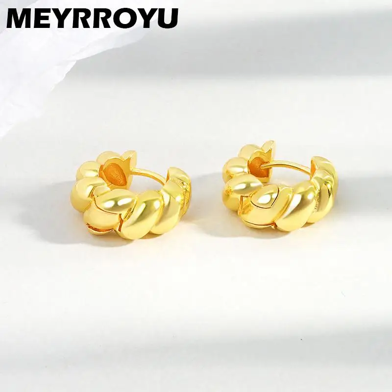 

MEYRROYU 925 Sterling Silver Korean Style New Twist Flower Earrings Ladies Couple Party Engagement Party Jewelry Jewelry Gift