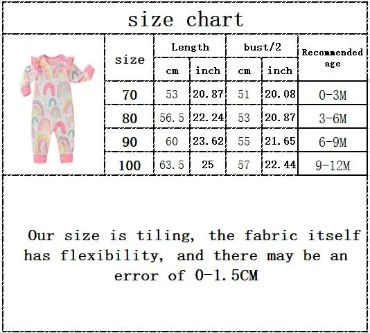 

Kids Baby Girl Clothes Rainbow Romper Long Sleeve Colorful Cotton Casual Cute Jumpsuit Playsuit Outfits