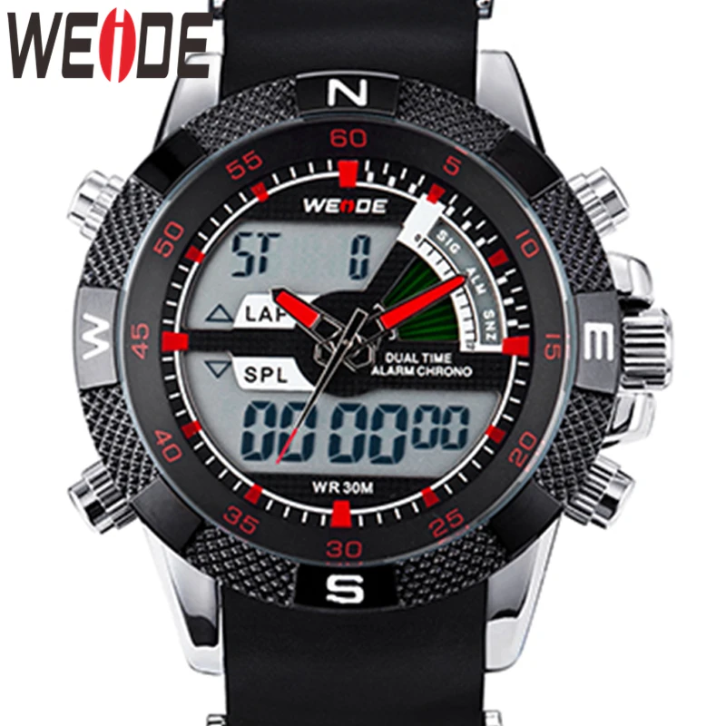 Часы WEIDE Роскошные Брендовые мужские модные спортивные часы кварцевые