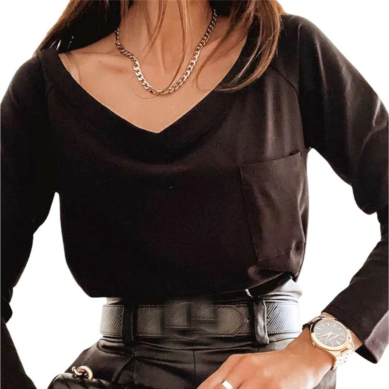 Женский простой однотонный топ на осень и зиму Модный повседневный приталенный