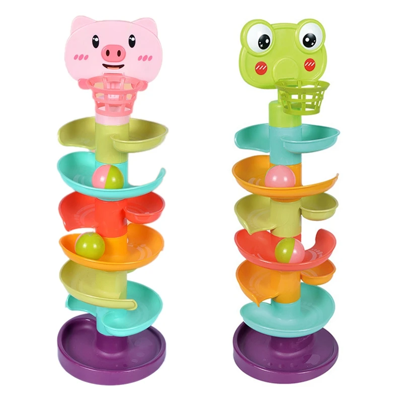 

Rolling Balls Game DIY Toy with Swirling Ramps Early Education Baby Toy Rolling Ball Track Slide Ball Tower Kids Toy