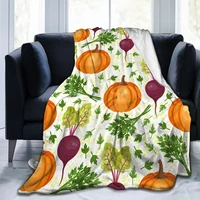 flannel blanket vegetables beet pumpkin illustration light thin mechanical warm soft blankets throw on sofa bed travel patchwork