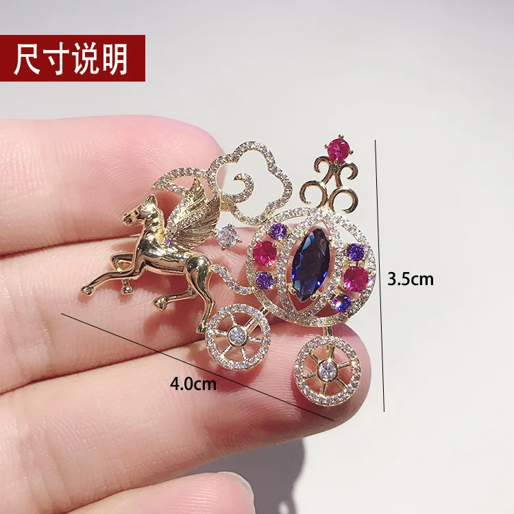 

Full Crystal Carriage Brooch Horse Pins Vintage Rhinestone Wedding Banque Brooch Corsage Jewelry Mother day Gifts