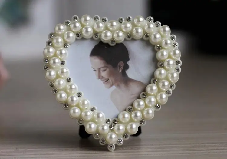 3 inch heart-shape 1 шт. " 6" " 8" 10 дюймов Жемчужные фоторамки свадебный подарок на день рождения предметы интерьера настольные украшения домашний декор Подарочный орнамент - Цвет: 3 inch heart-shape