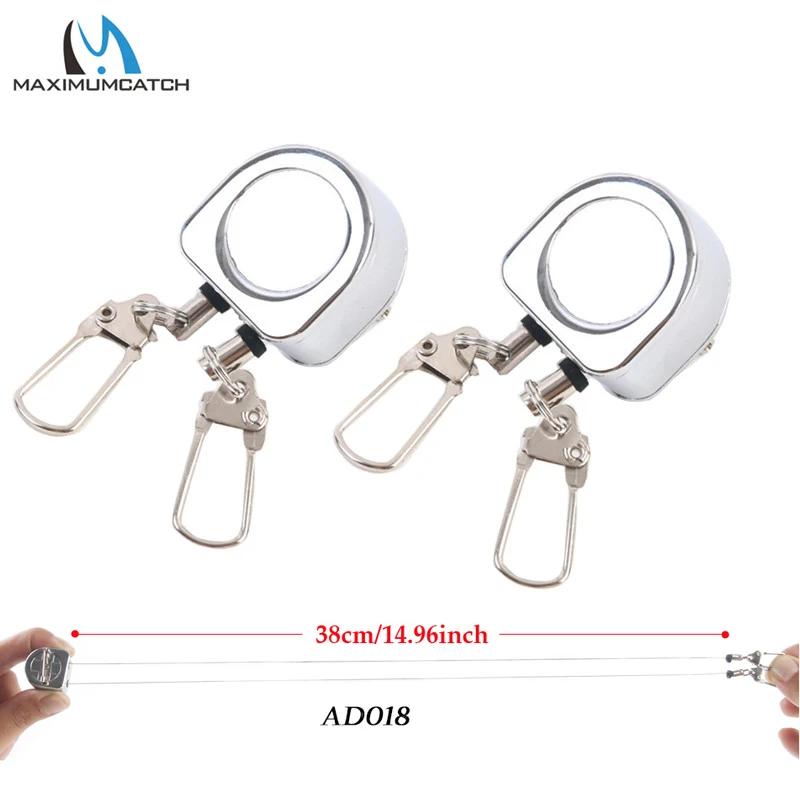 Maximumcatch 2 шт./лот Высокое качество Fly Fishing Zinger Retractor синий и черный цвет Hook Up Zinger аксессуары для рыбалки нахлыстом комплект - Цвет: AD018 2PCS