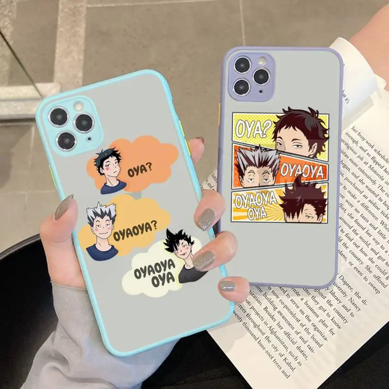 

Yinuoda Cute Japan Anime Oya Haikyuu Phone Case for iPhone X XR XS 7 8 Plus 11 12 13 pro MAX 13mini Translucent Matte Shockproof
