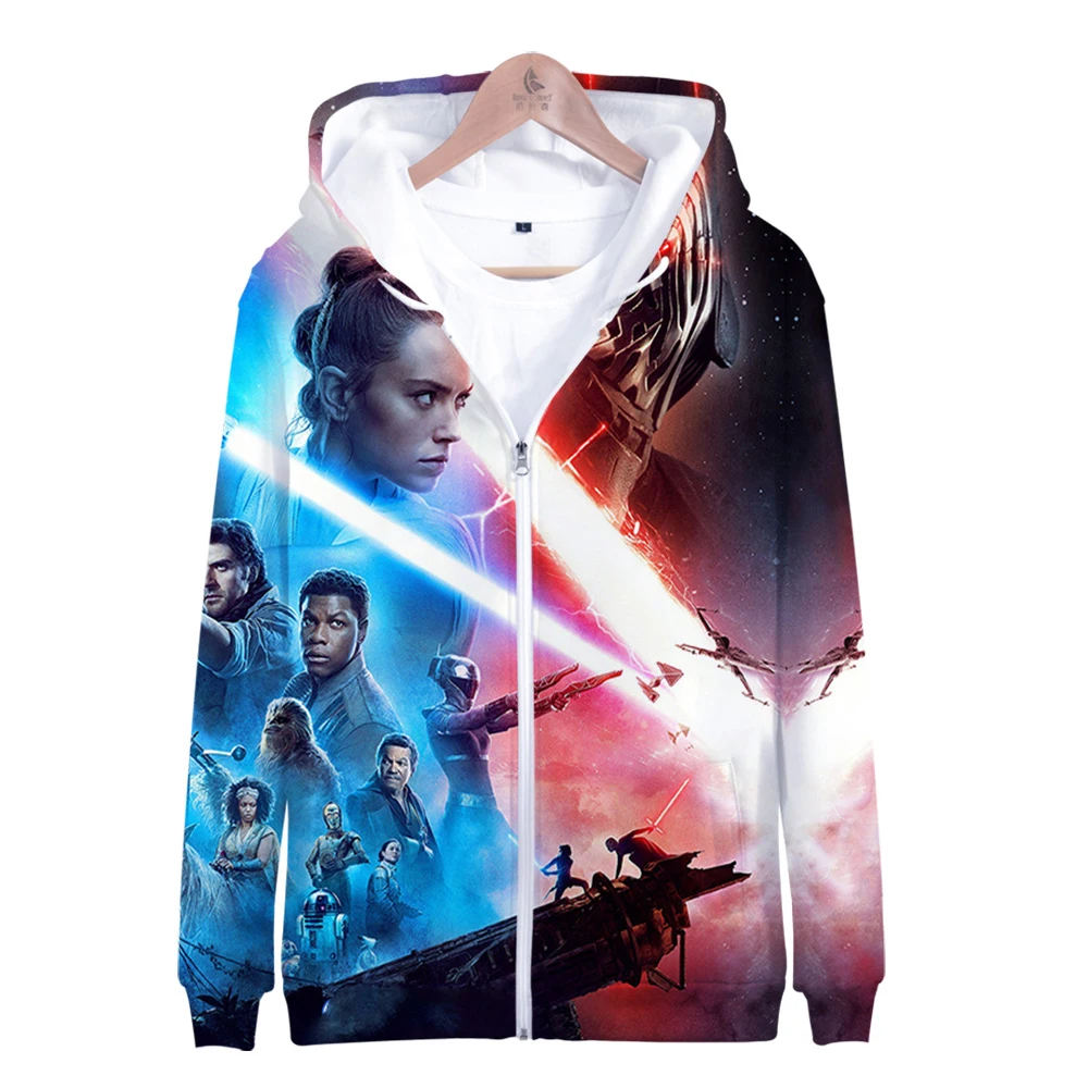 Star war the rise of skywalker, одежда с 3D принтом, толстовки на молнии, повседневная женская/мужская одежда, горячая распродажа, толстовки на молнии