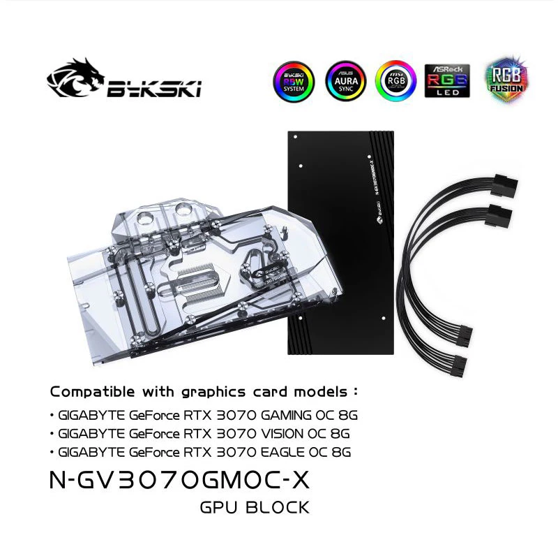Водяной блок Bykski для GIGABYTE GeForce RTX 3070/3060Ti GAMING OC PRO/ VISION / EAGLE 8G GPU Card/медный
