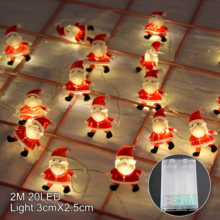 red snowman Светодиодный гирлянда со снеговиком, лосем, снежинками, праздничный светильник, рождественские украшения для дома, Новогоднее украшение, декор для рождественской вечеринки - Цвет: red snowman