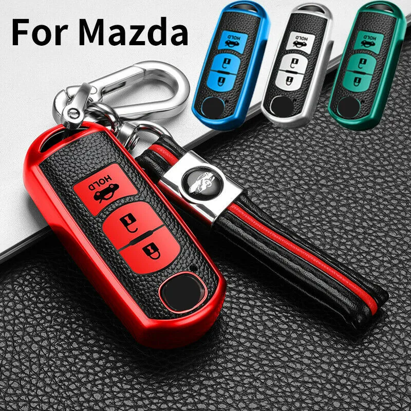 ТПУ чехол для ключа автомобиля Mazda 2 3 5 6 8 Atenza CX5 CX 7 9 MX брелок ключей с кожаным