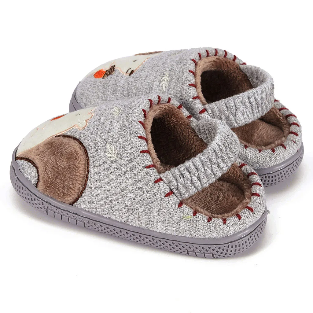 Детские тапочки зимние теплые пушистые плюшевые животные милая детская обувь