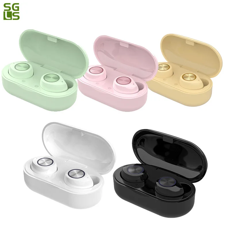 

Wireless Headphones Bluetooth Earphones HiFi Headset Lady Macaron TWS Touch Handsfree Stereo Earbuds With Mic Charging case