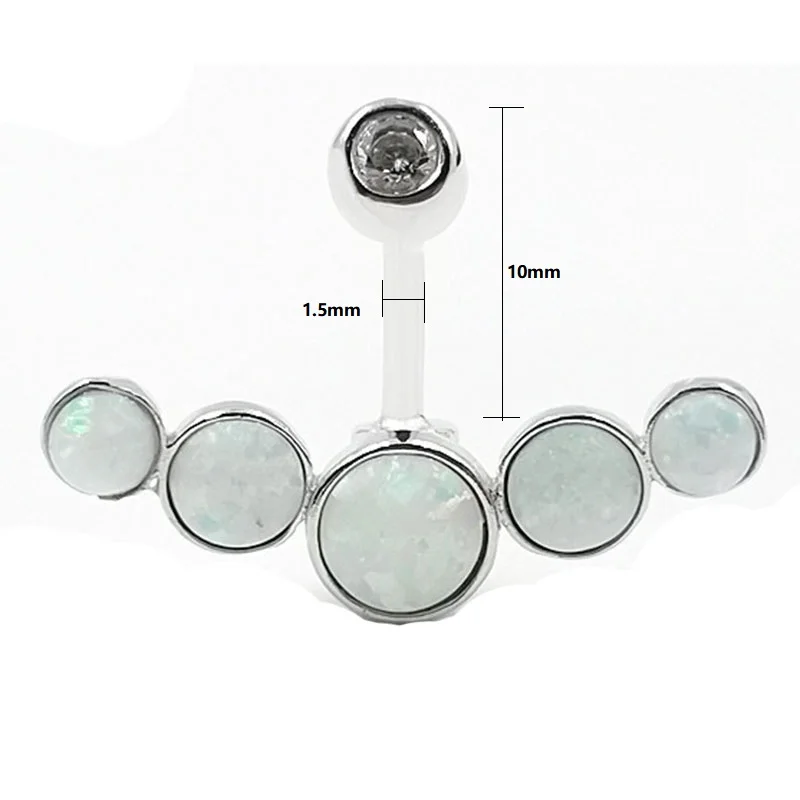 Женское кольцо для пупка с опалом серебро 925 пробы модное пляжное Ювелирное
