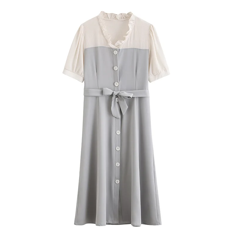 

2021 spring and summer new style Korean version of wild V-neck shirt long-sleeved design top women